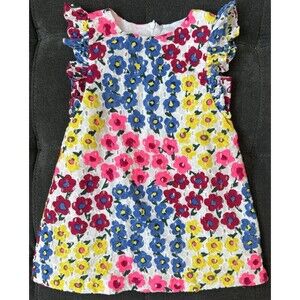 Pippa & Julie 3T Bright Eyelet Floral Dress With Flutter Sleeves, Lined